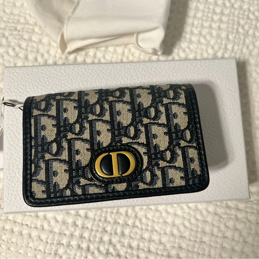 Dior 30 Montaigne Nano Pouch Blue Dior Oblique Jacquard (without gold chain) - Picture 5 of 7